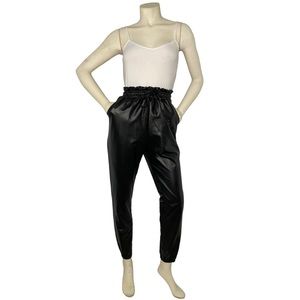 NWOT. UlLTRA FLIRT Black/White Faux Leather Jumpsuit Romper One Piece, S